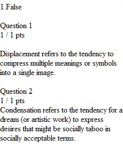 Module 06 Review Quiz - Condensation and Displacement